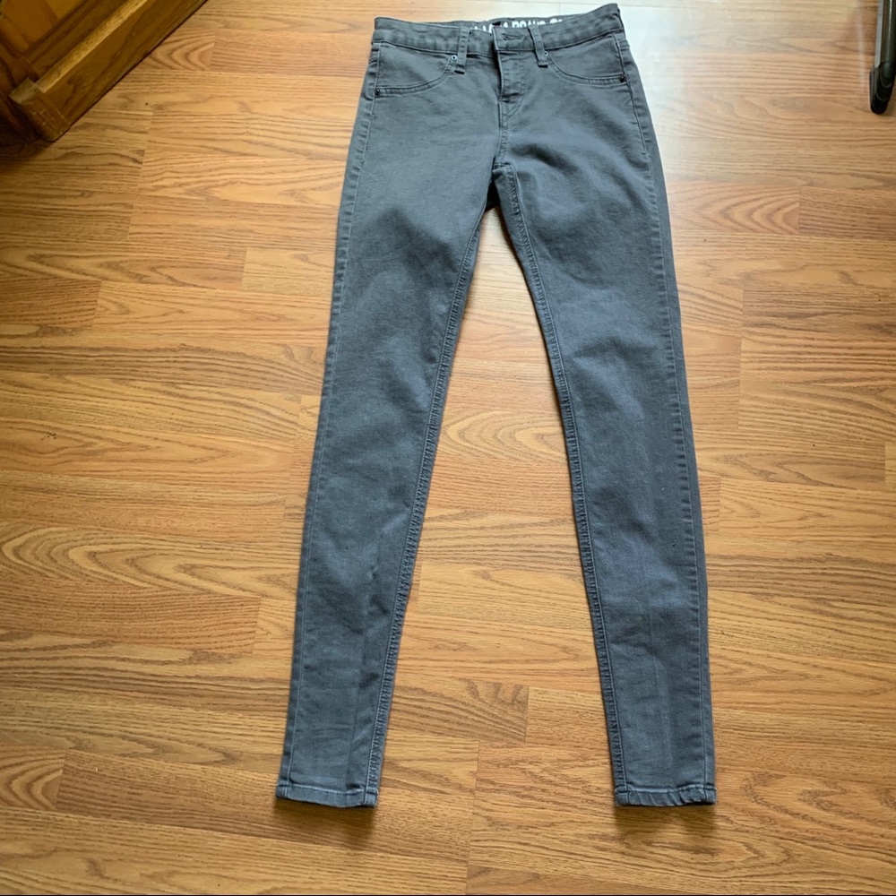 Plain grey low rise jeans